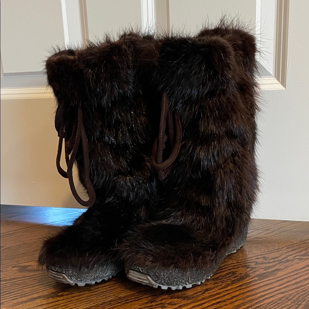 Women's Fur Winter Boots - Brown